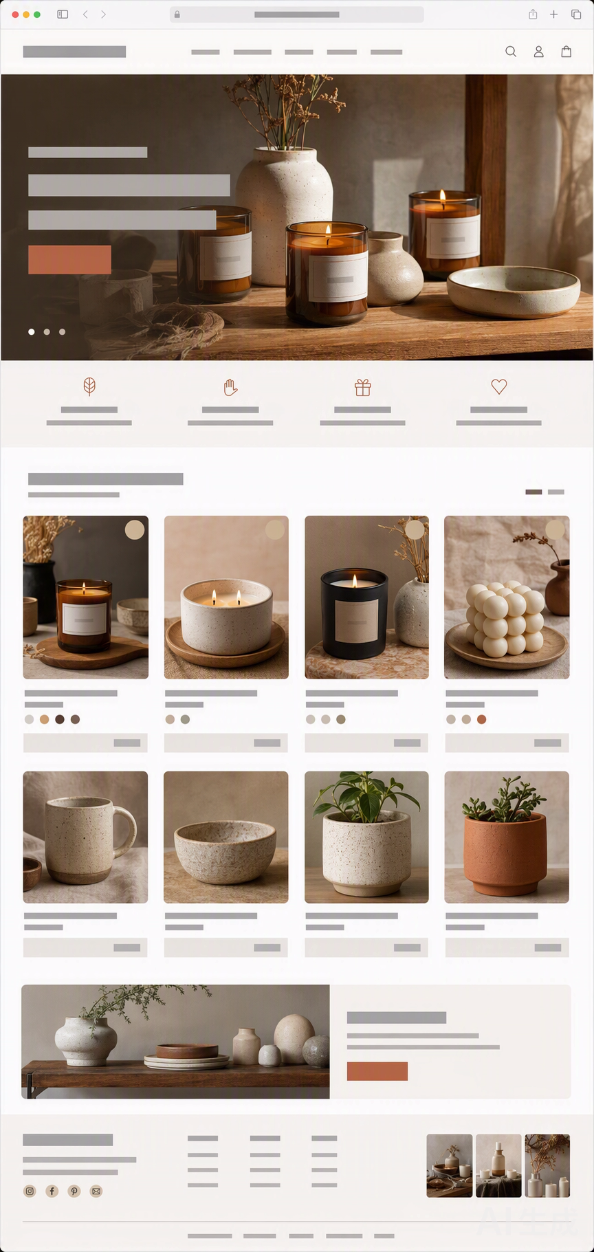 MUD & FLAME 手工香薰品牌独立站首页截图